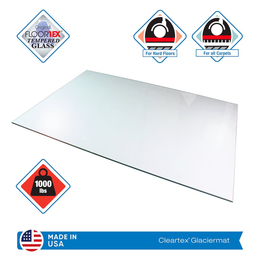 Glaciermat Heavy Duty Glass Chair Mat for Hard Floors & Carpets - 36" x 42". Picture 3