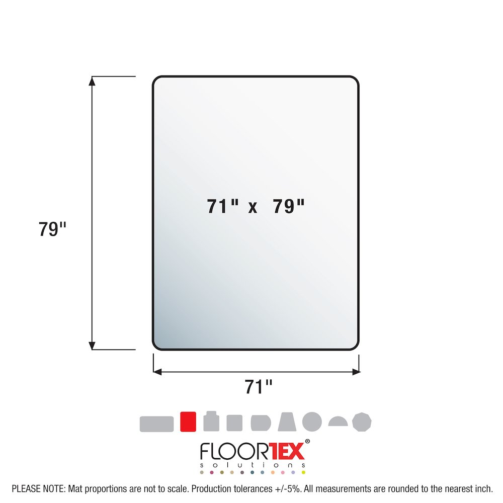 Ultimat XXL Polycarbonate Rectangular Chair Mat for Hard Floors - 71" x 79". Picture 5