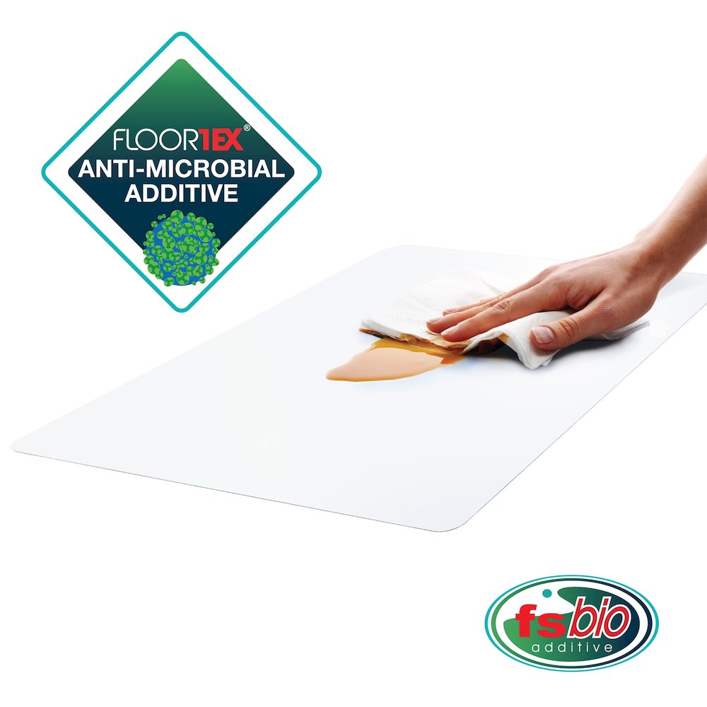 Desktex Pack of 4 Anti-Microbial Vinyl Rectangular Desk Mats - 12" x 18". Picture 3