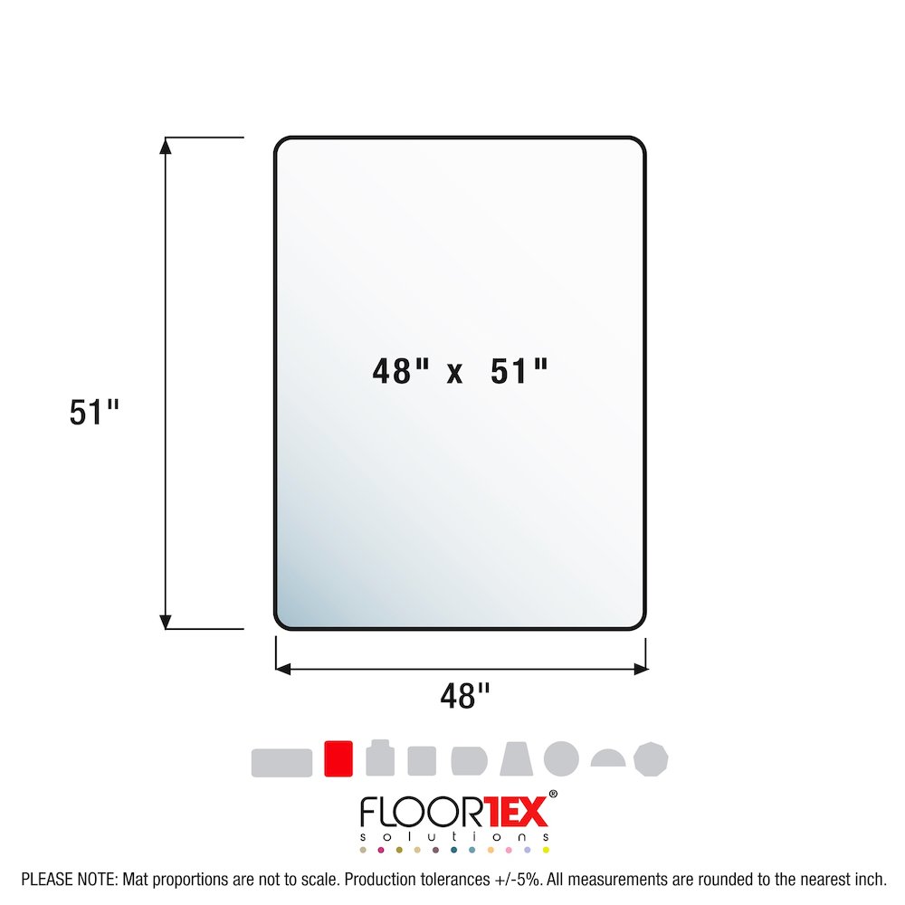 Cleartex Enhanced Polymer Rectangular Chair Mat for Hard Floors - 48" x 51". Picture 7