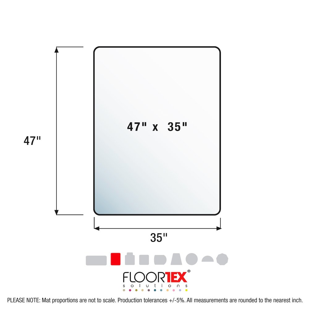 Rectangular Polycarbonate Chair Mat Hard Floors and Carpet Tiles - 35" x 47". Picture 13