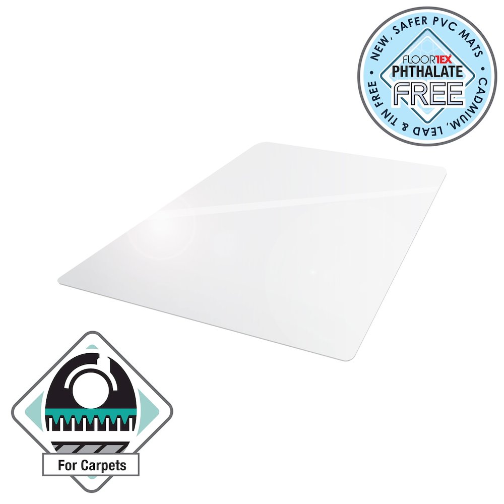 Vinyl Rectangular Chair Mat for Carpets up to 1/4" - 36" x 48". Picture 1