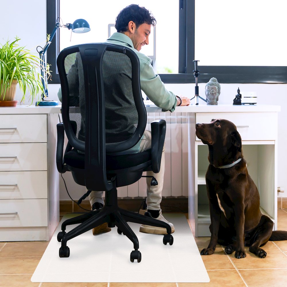Cleartex Polypropylene Rectangular Anti Slip Chair Mat - Hard Floors - 29" x 46". Picture 1
