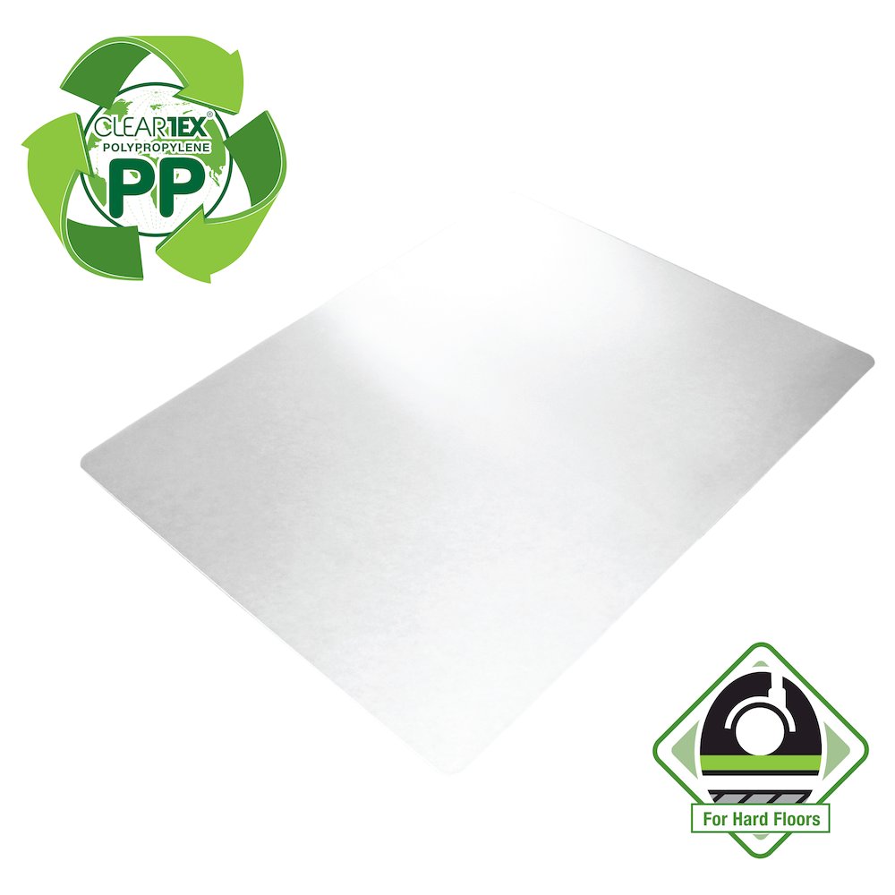 Cleartex Polypropylene Rectangular Anti Slip Chair Mat - Hard Floors - 29" x 46". Picture 2