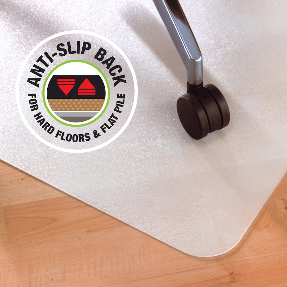 Cleartex Polypropylene Rectangular Anti Slip Chair Mat - Hard Floors - 29" x 46". Picture 5
