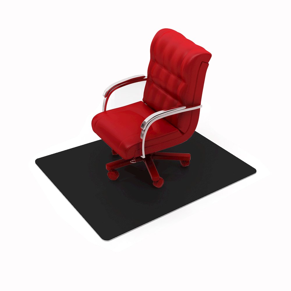 Black Vinyl Rectangular Chair Mat for Hard Floor - 48" x 60". Picture 1