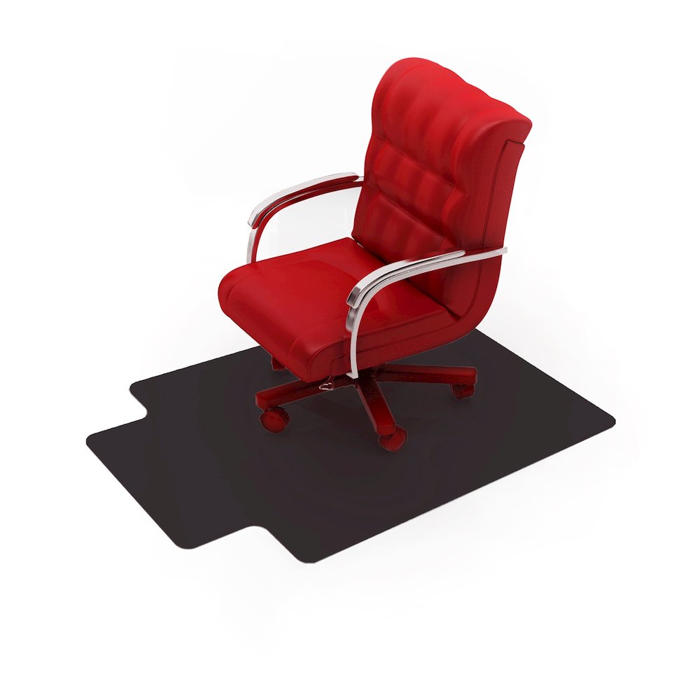 Black Vinyl Lipped Chair Mat for Carpets - 45" x 53". Picture 1