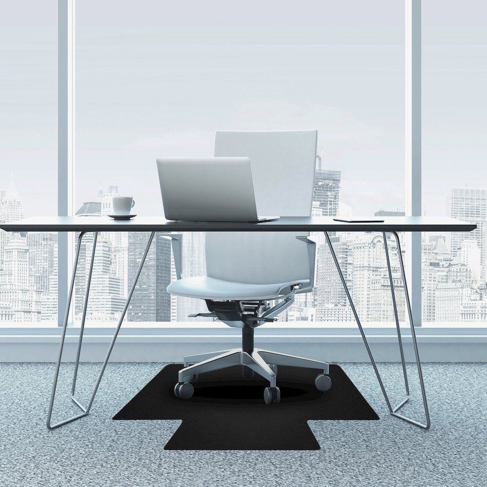 Black Vinyl Lipped Chair Mat for Carpets - 36" x 48". Picture 3