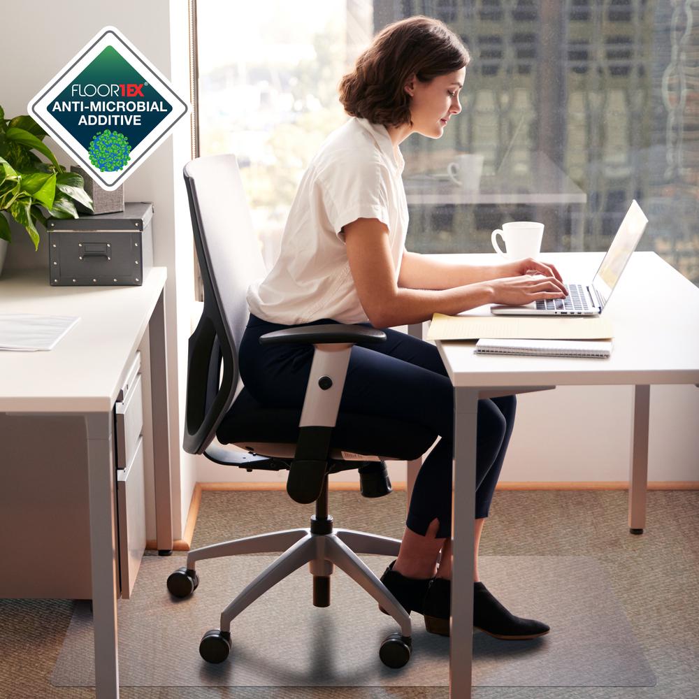 Anti-Microbial Rectangular Chair Mat for Carpets up to 3/8" - 36" x 48". Picture 1