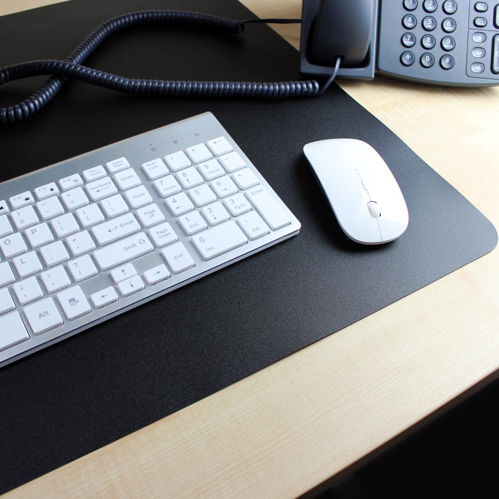 Desktex® Black Vinyl Rectangular Desk Pad - 19" x 24". Picture 1