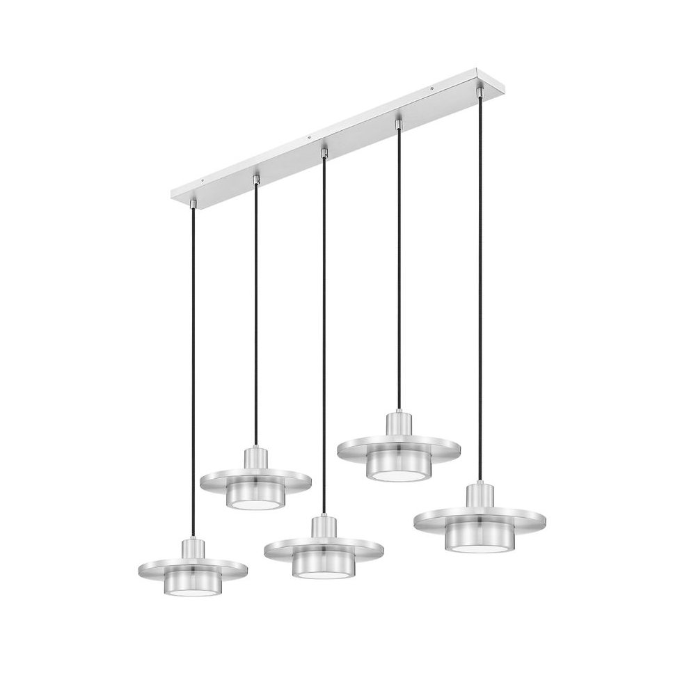 Z-Lite 5 Light Linear Chandelier, Brushed Nickel. Picture 5