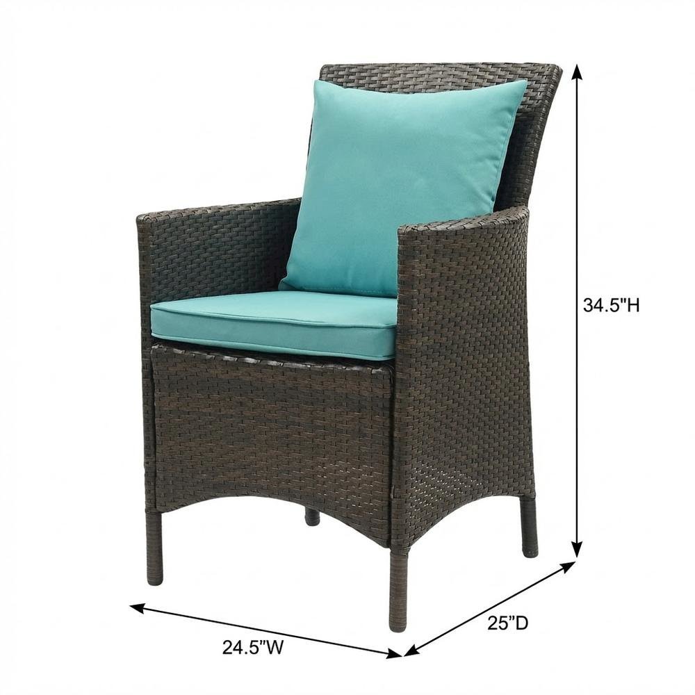 Outdoor Wicker Rattan Dining Armchair Set Of 4 With Armrests. Picture 8