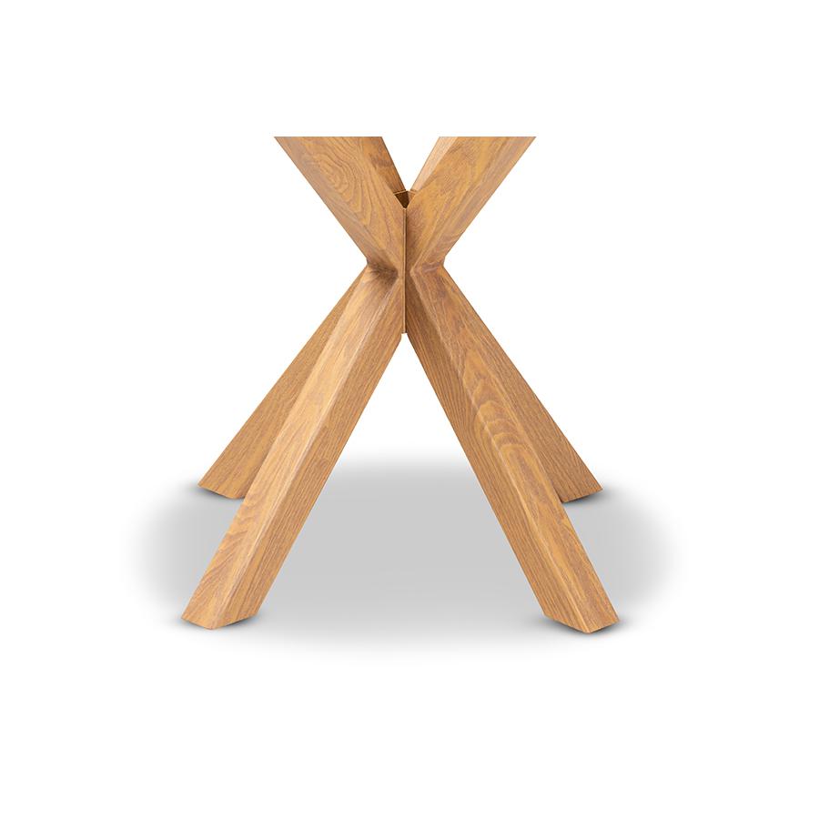 Baxton Studio Lida Modern and Contemporary Glass and Wood Finished End Table. Picture 4