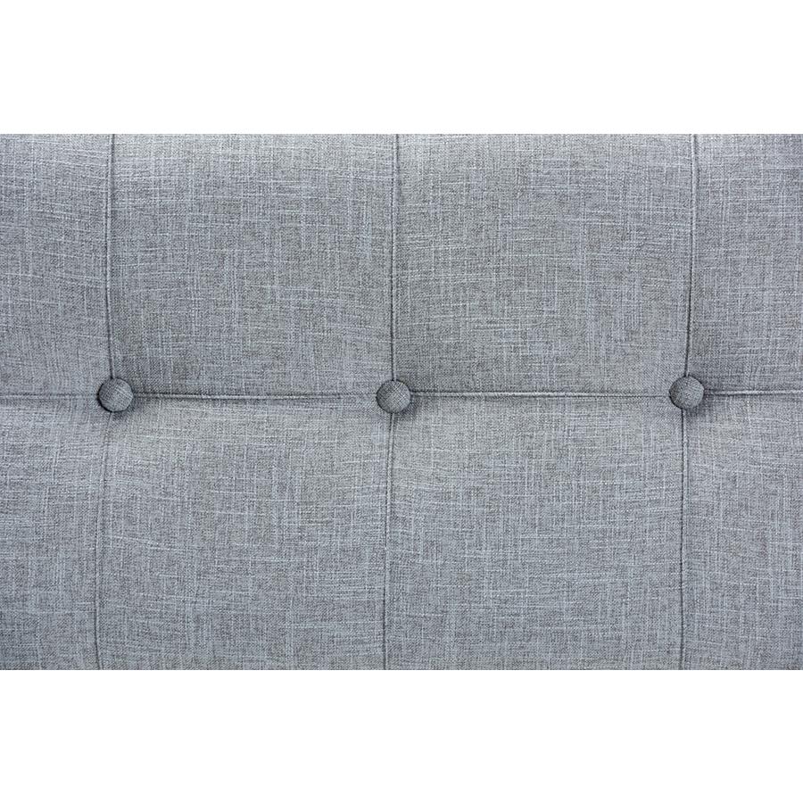 Flynn Modern Transitional Grey Fabric Upholstered 2-Drawer Storage Trunk Ottoman. Picture 6