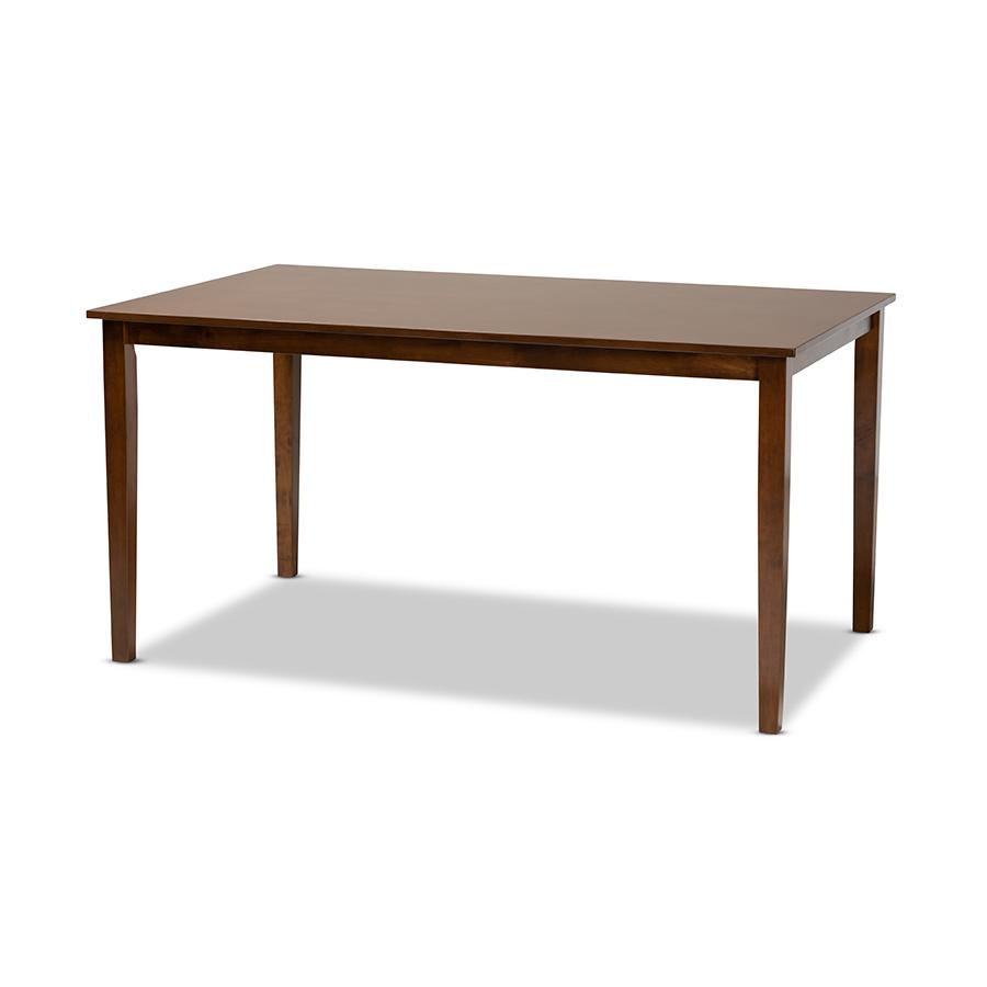 Walnut Brown Finished Rectangular Wood Dining Table. Picture 1