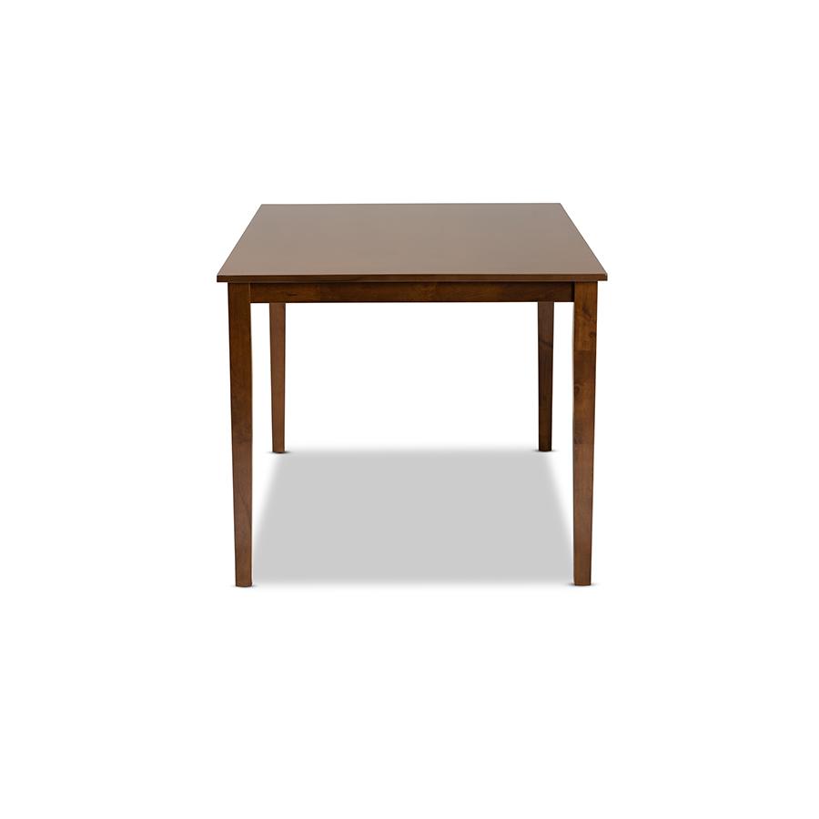 Walnut Brown Finished Rectangular Wood Dining Table. Picture 3