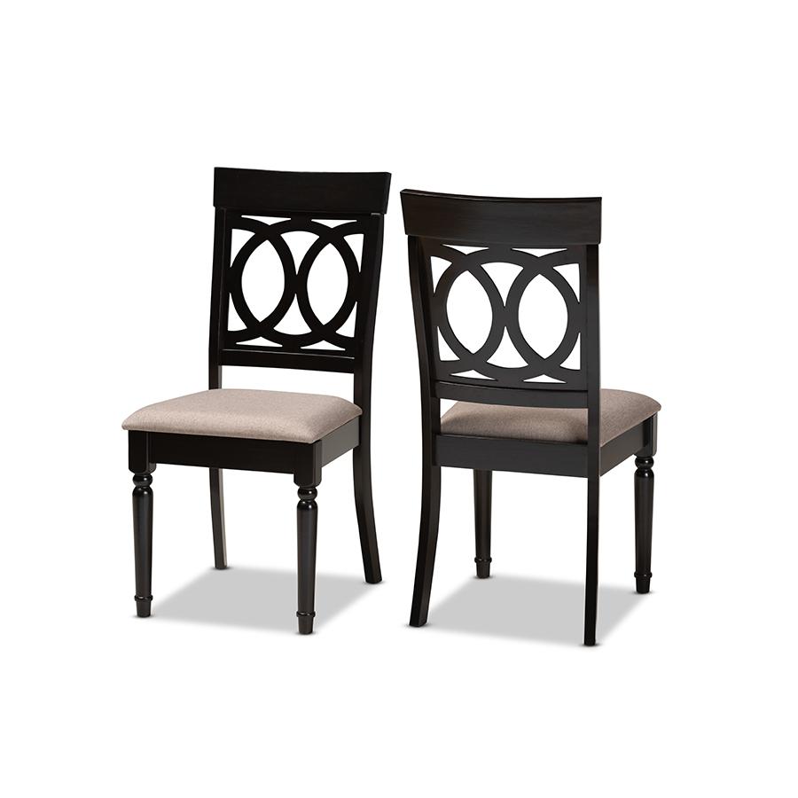 Espresso Brown Finished Wood 2-Piece Dining Chair Set Set. Picture 1