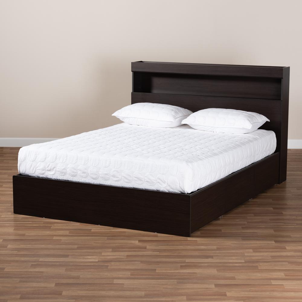 Baxton Studio Blaine Modern and Contemporary Dark Brown Finished Wood Queen Size 6Drawer Platform Storage Bed. Picture 10