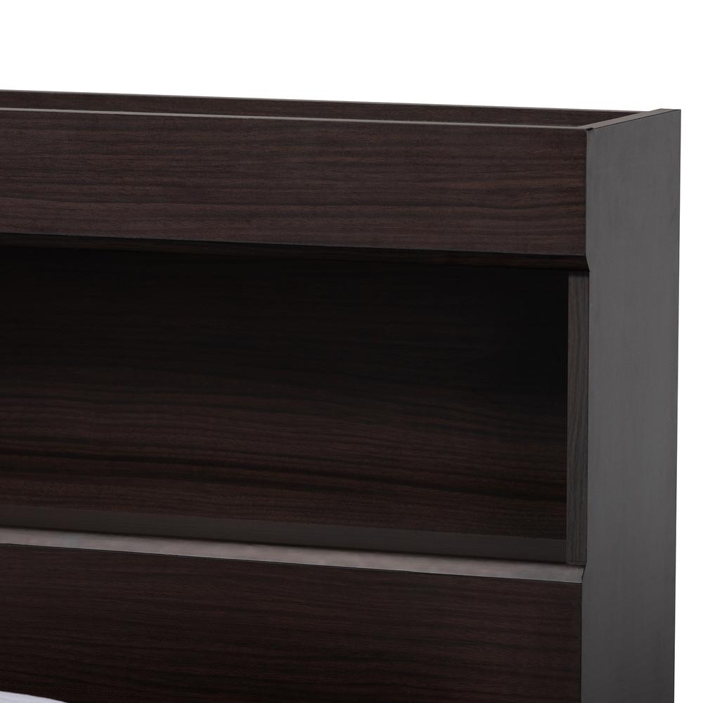 Baxton Studio Blaine Modern and Contemporary Dark Brown Finished Wood Queen Size 6Drawer Platform Storage Bed. Picture 6