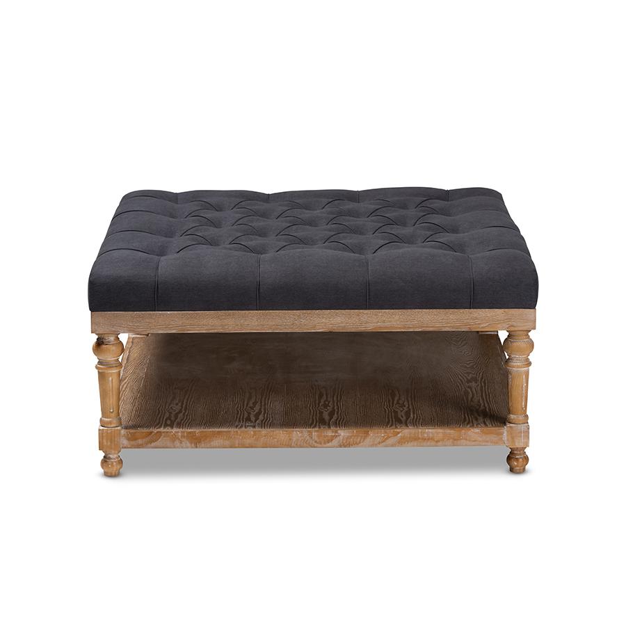 Greywashed Wood Cocktail Ottoman. Picture 2