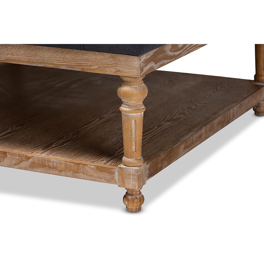 Greywashed Wood Cocktail Ottoman. Picture 4