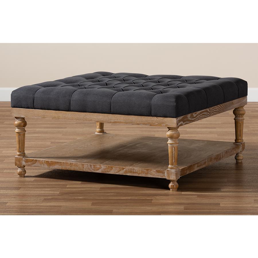 Greywashed Wood Cocktail Ottoman. Picture 6