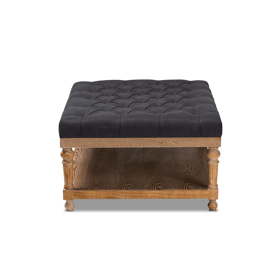 Greywashed Wood Cocktail Ottoman. Picture 3