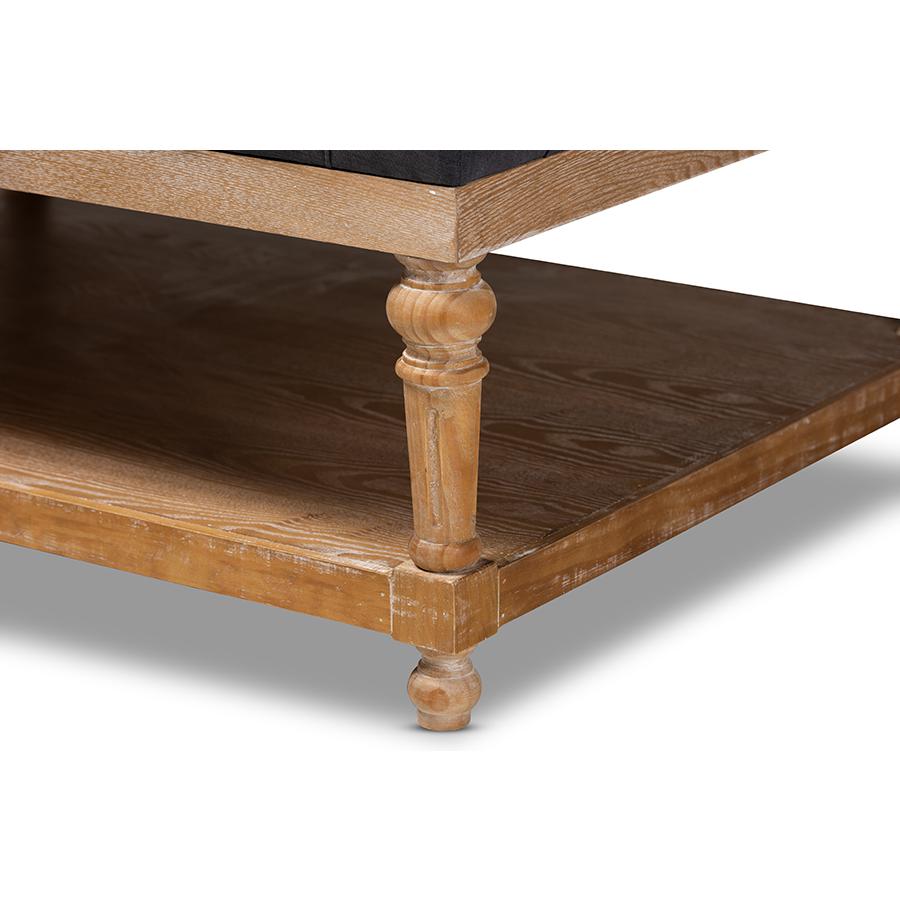 Greywashed Wood Cocktail Ottoman. Picture 5