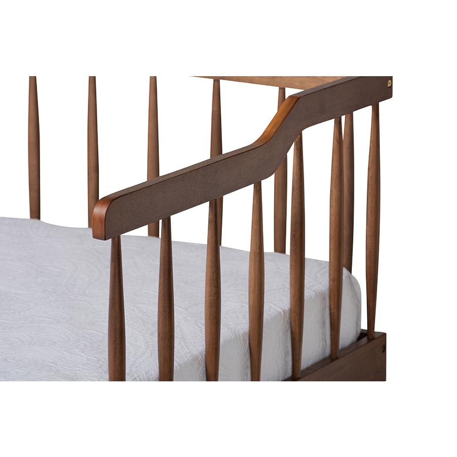 Walnut Brown Finished Wood Expandable Twin Size to King Size Spindle Daybed. Picture 7