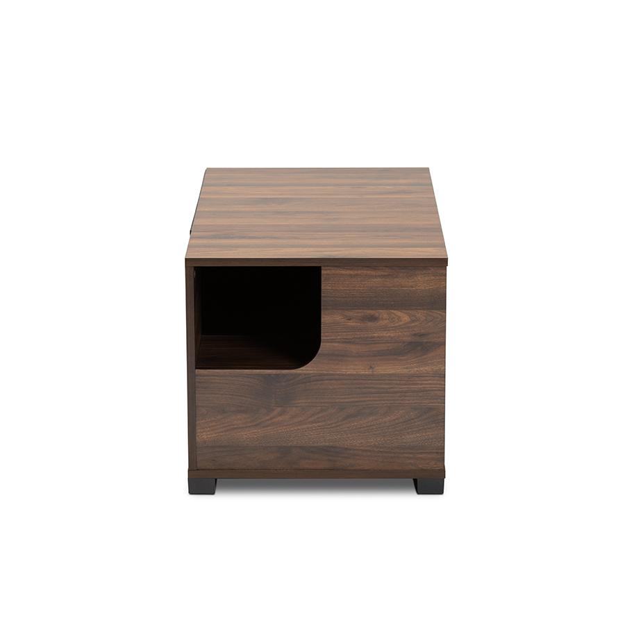 Walnut Brown Finished 2-Door Cat Litter Box Cover House. Picture 5