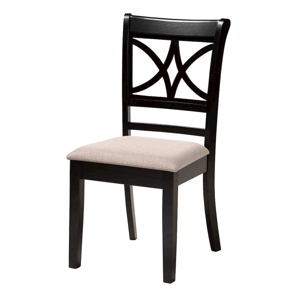 Julia 5-Piece Dining Set, Mid-Century Modern Round Table, Chair Set, Sand. Picture 3