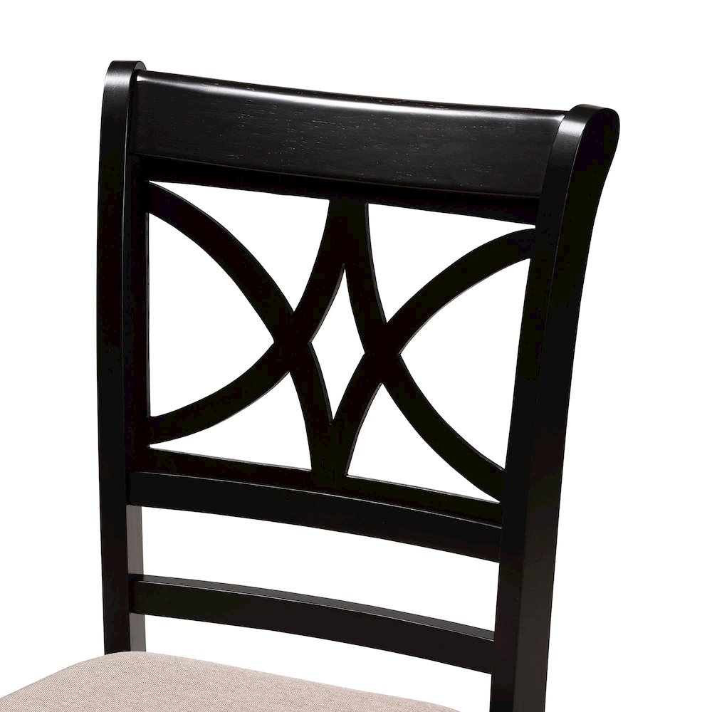 Julia 5-Piece Dining Set, Mid-Century Modern Round Table, Chair Set, Sand. Picture 6