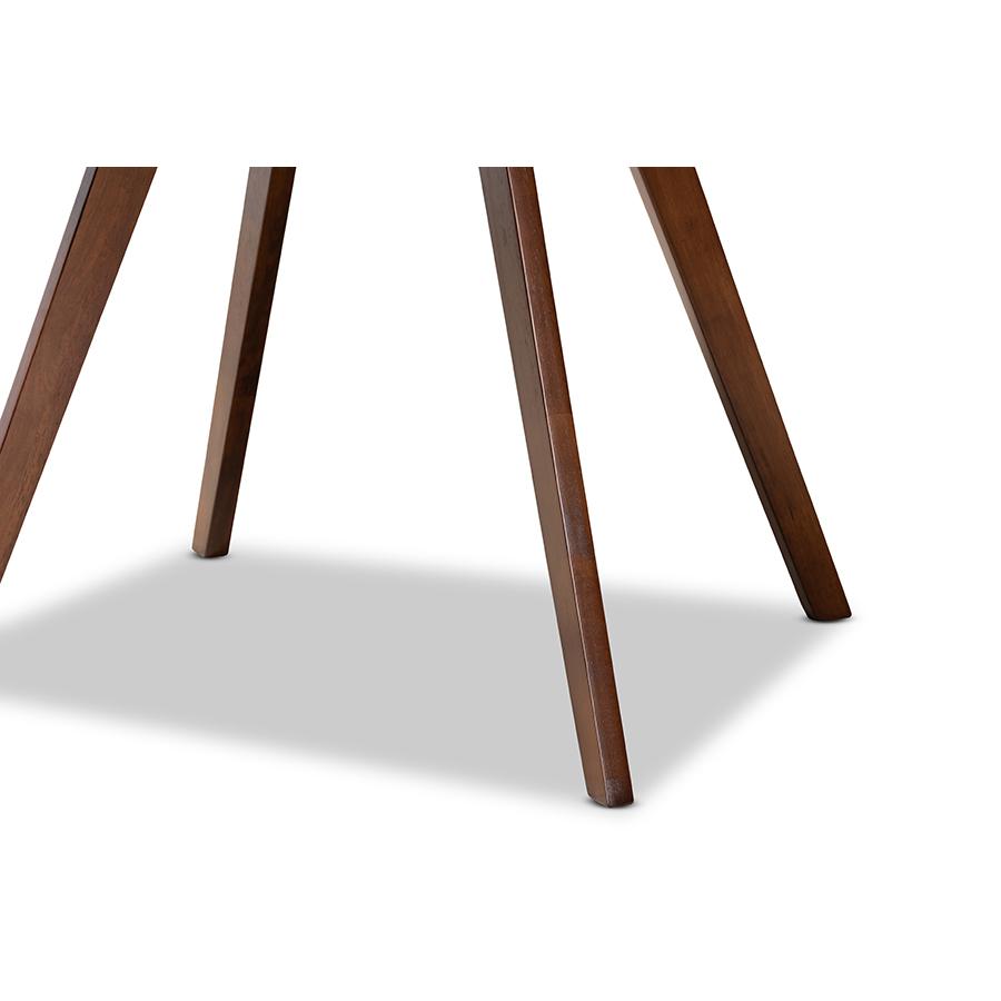 Transitional Walnut Brown Finished Round Wood Dining Table. Picture 3