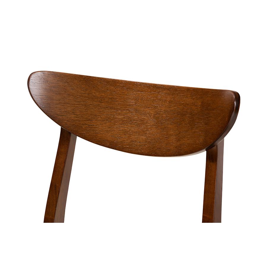 Walnut Brown Finished Wood 4-Piece Dining Chair Set. Picture 3