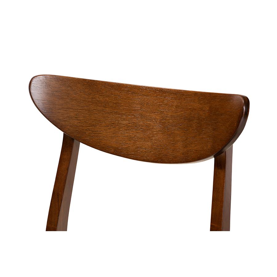 Walnut Brown Finished Wood 4-Piece Dining Chair Set. Picture 3
