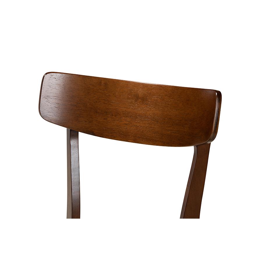 Walnut Brown Finished Wood 4-Piece Dining Chair Set. Picture 3