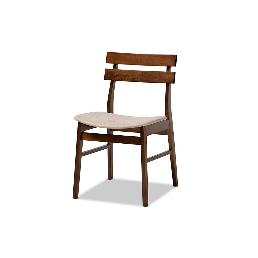 Walnut Brown Finished Wood 4-Piece Dining Chair Set. Picture 2