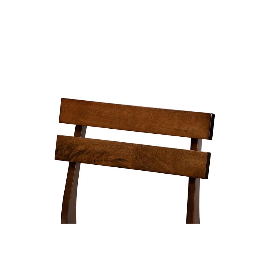 Walnut Brown Finished Wood 4-Piece Dining Chair Set. Picture 3