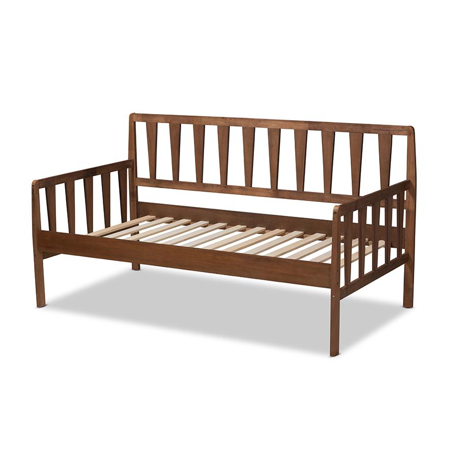 Transitional Walnut Brown Finished Wood Twin Size Daybed. Picture 3