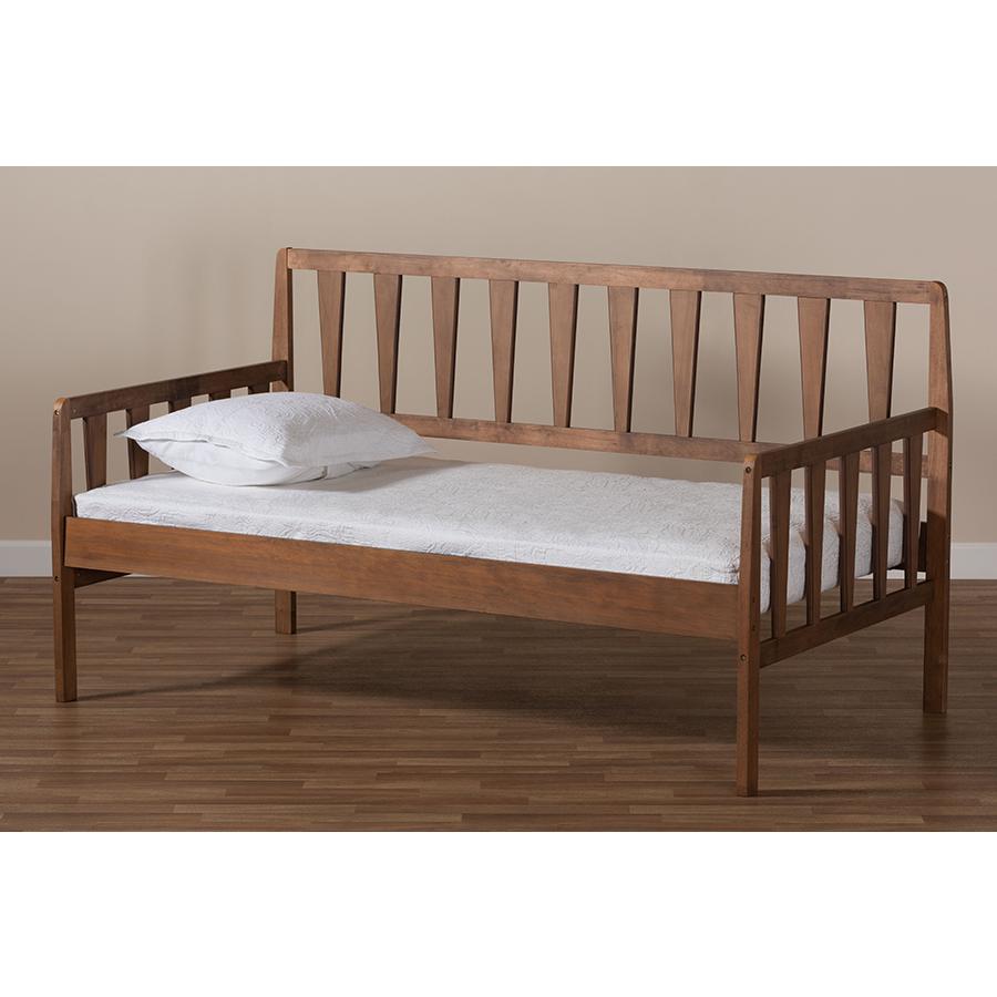Transitional Walnut Brown Finished Wood Twin Size Daybed. Picture 6