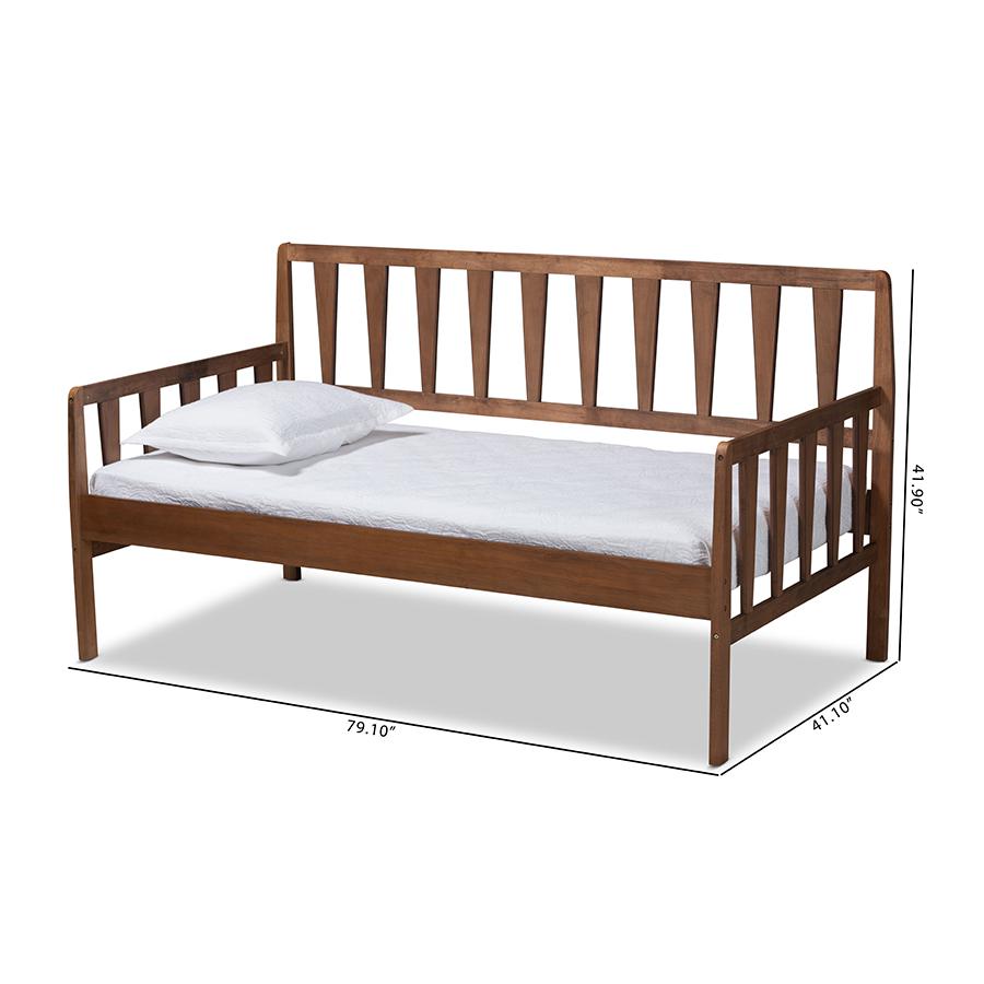 Transitional Walnut Brown Finished Wood Twin Size Daybed. Picture 7