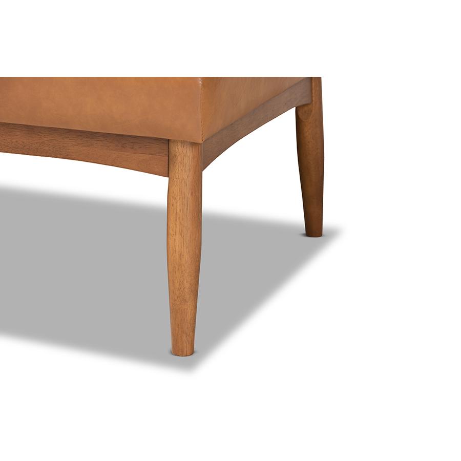 Modern Upholstered and Walnut Brown Finished Wood 3-Piece Dining Nook Set. Picture 7