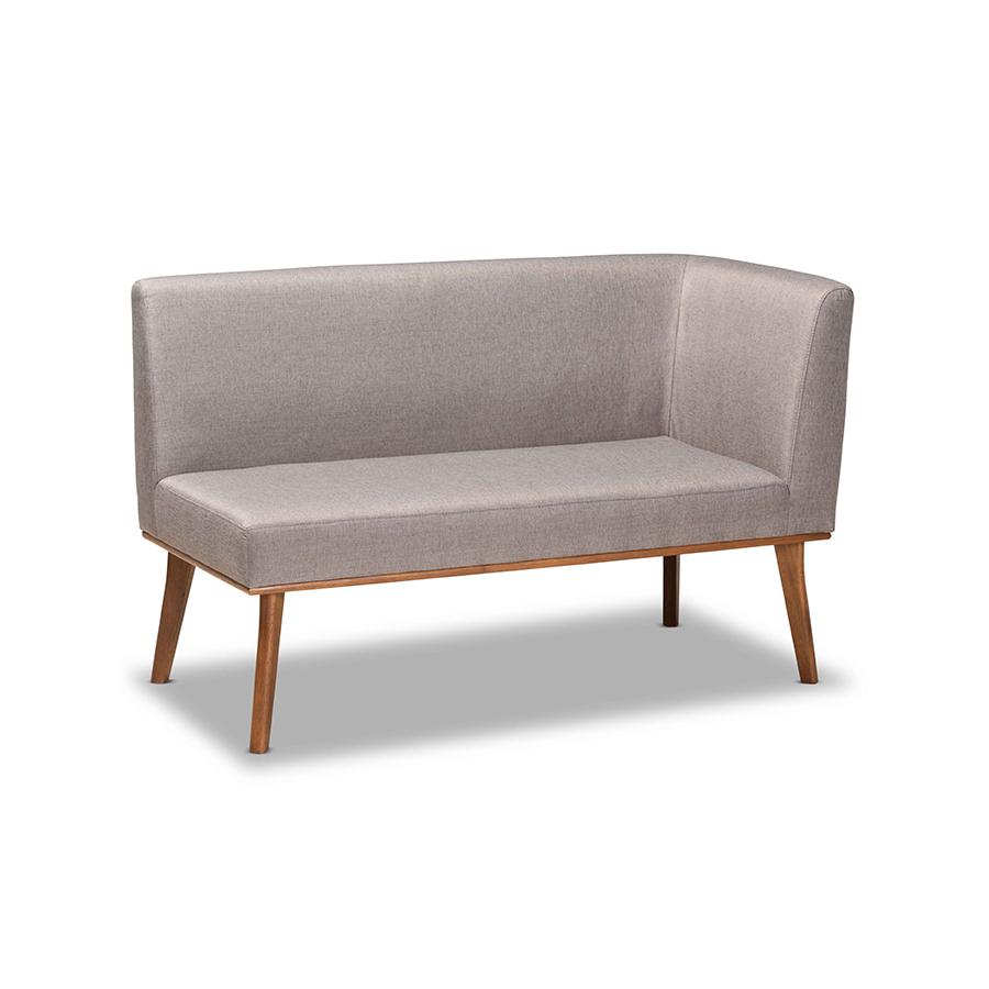 Walnut Brown Finished 2-Piece Wood Dining Nook Banquette Set. Picture 2