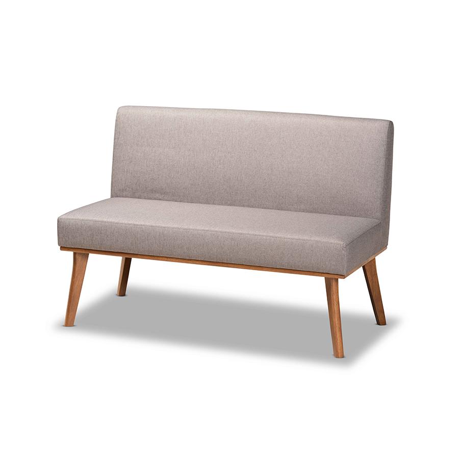Walnut Brown Finished 2-Piece Wood Dining Nook Banquette Set. Picture 3