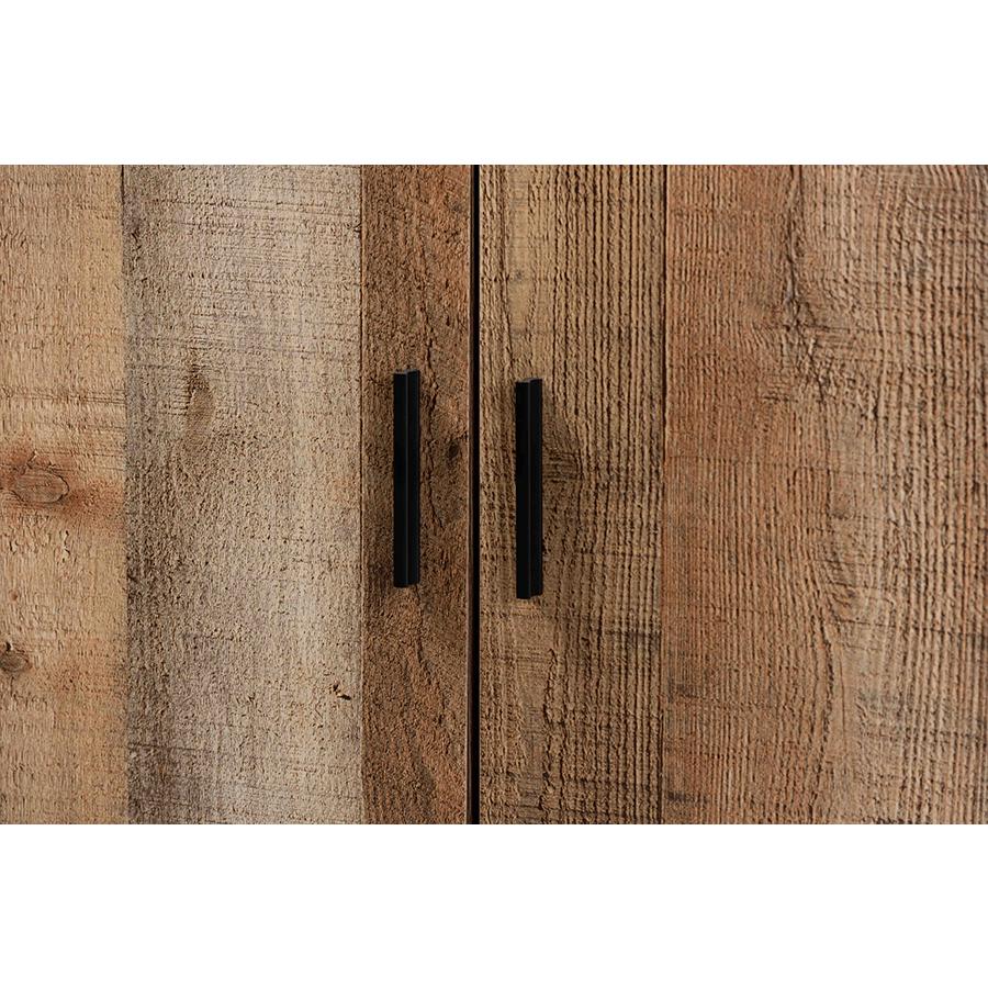 Farmhouse Rustic Finished Wood 4-Door Shoe Cabinet. Picture 5