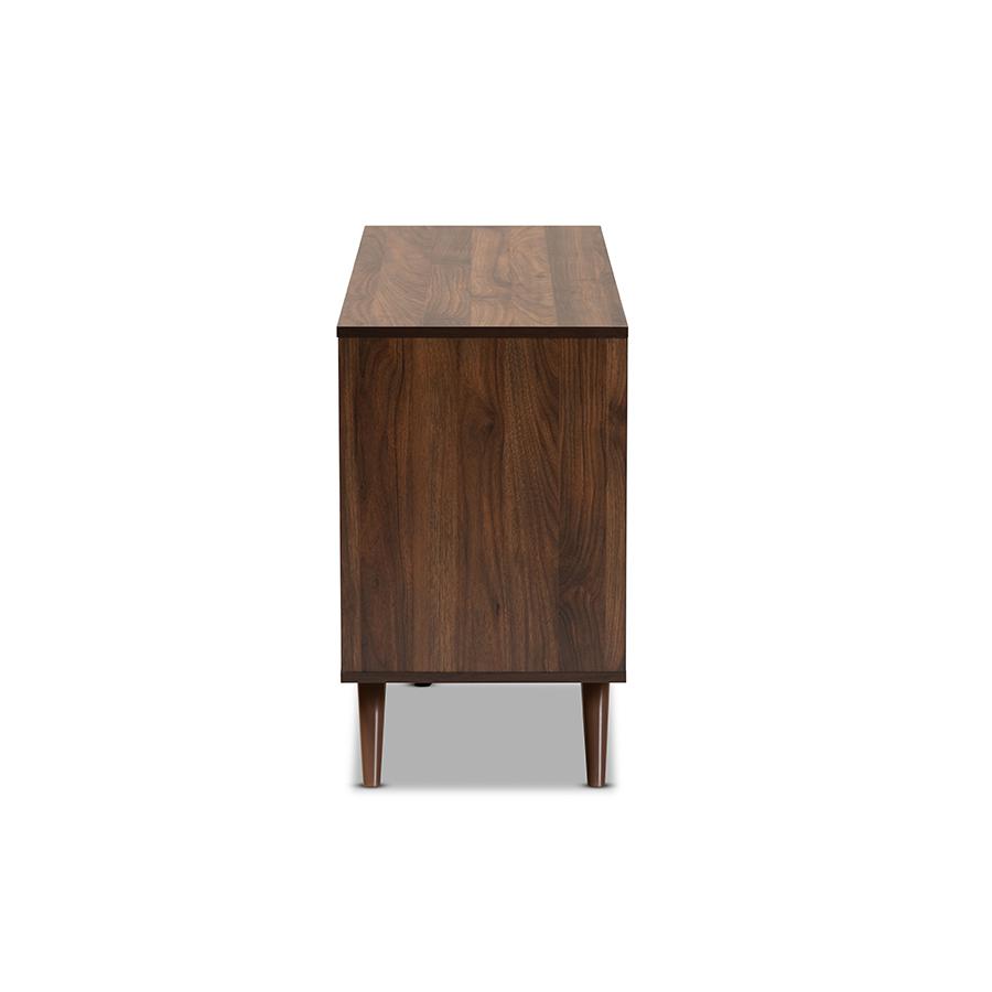 Two-Tone Grey and Walnut Finished Wood 6-Drawer Bedroom Dresser. Picture 4