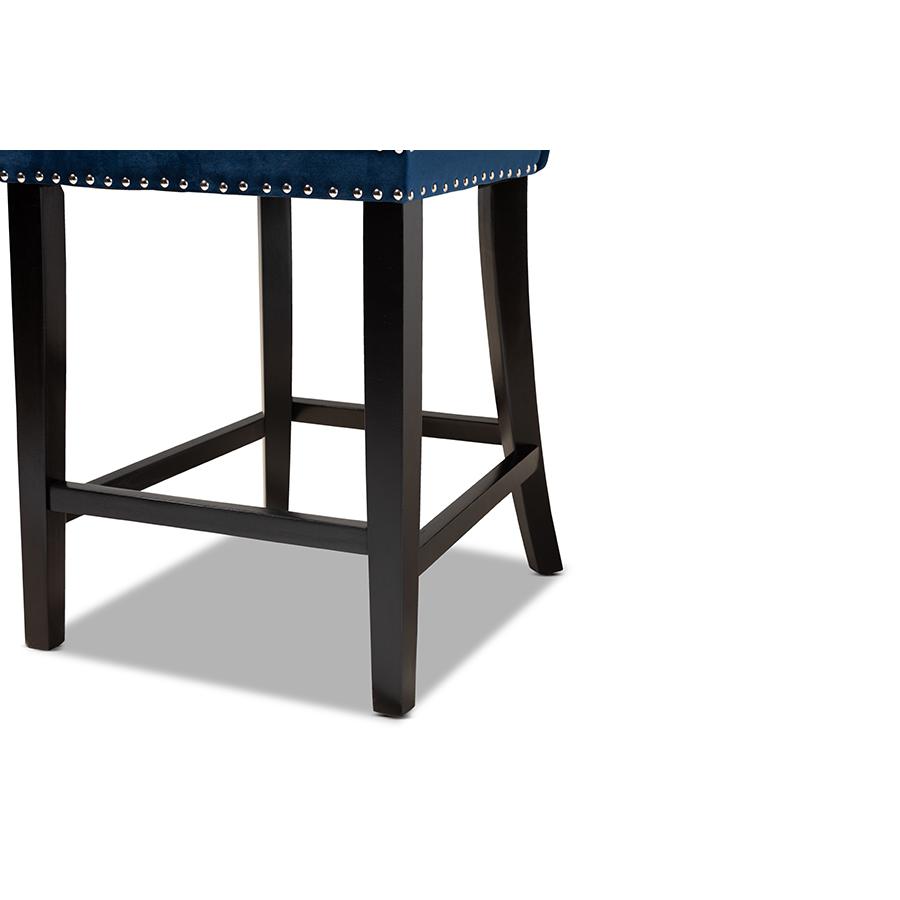 Dark Brown Finished Wood 2-Piece Counter Stool Set. Picture 6