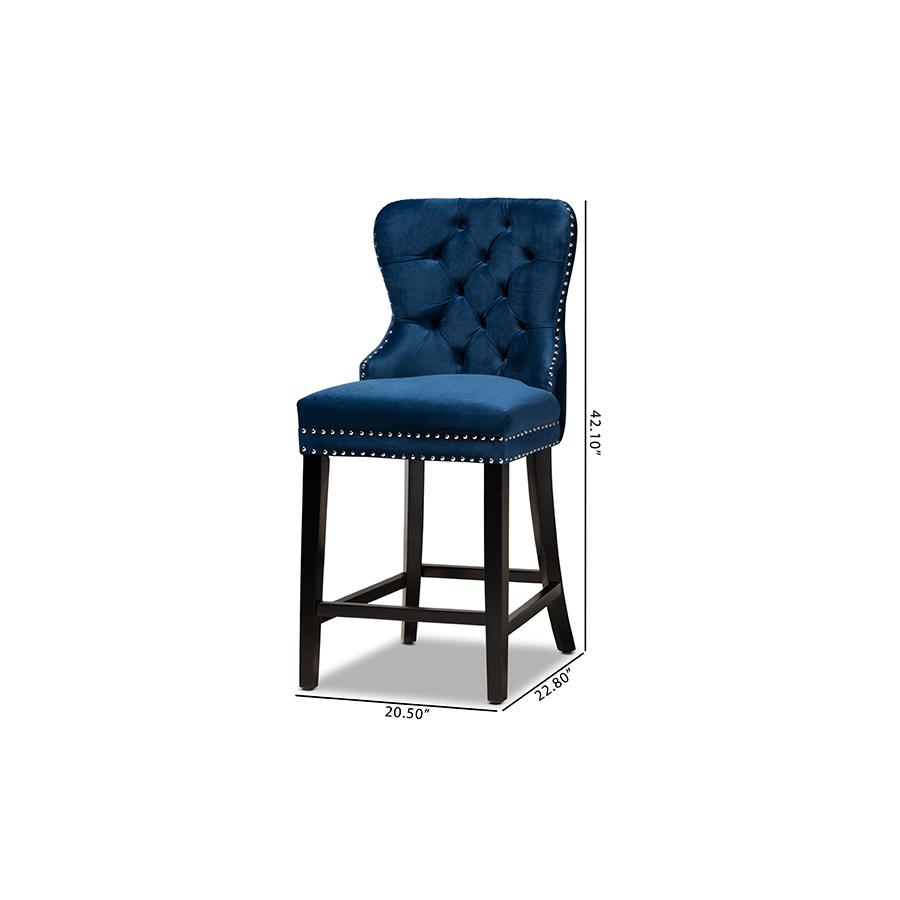 Dark Brown Finished Wood 2-Piece Counter Stool Set. Picture 9