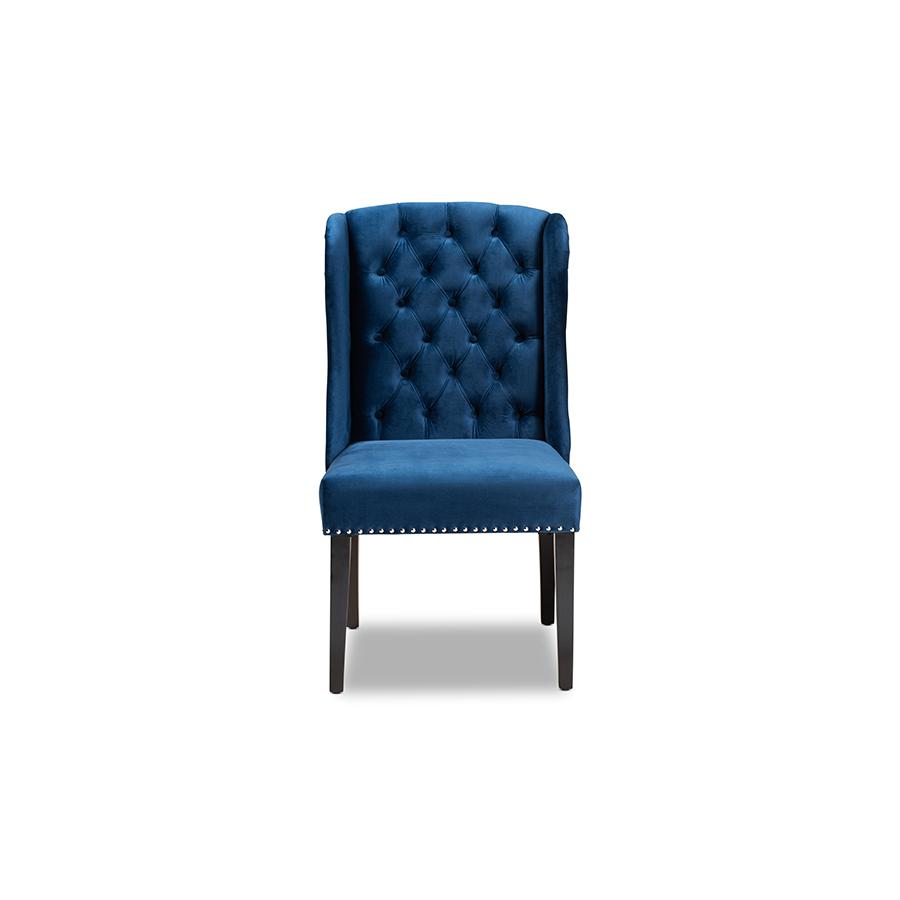 Dark Brown Finished Wood Wingback Dining Chair. Picture 2