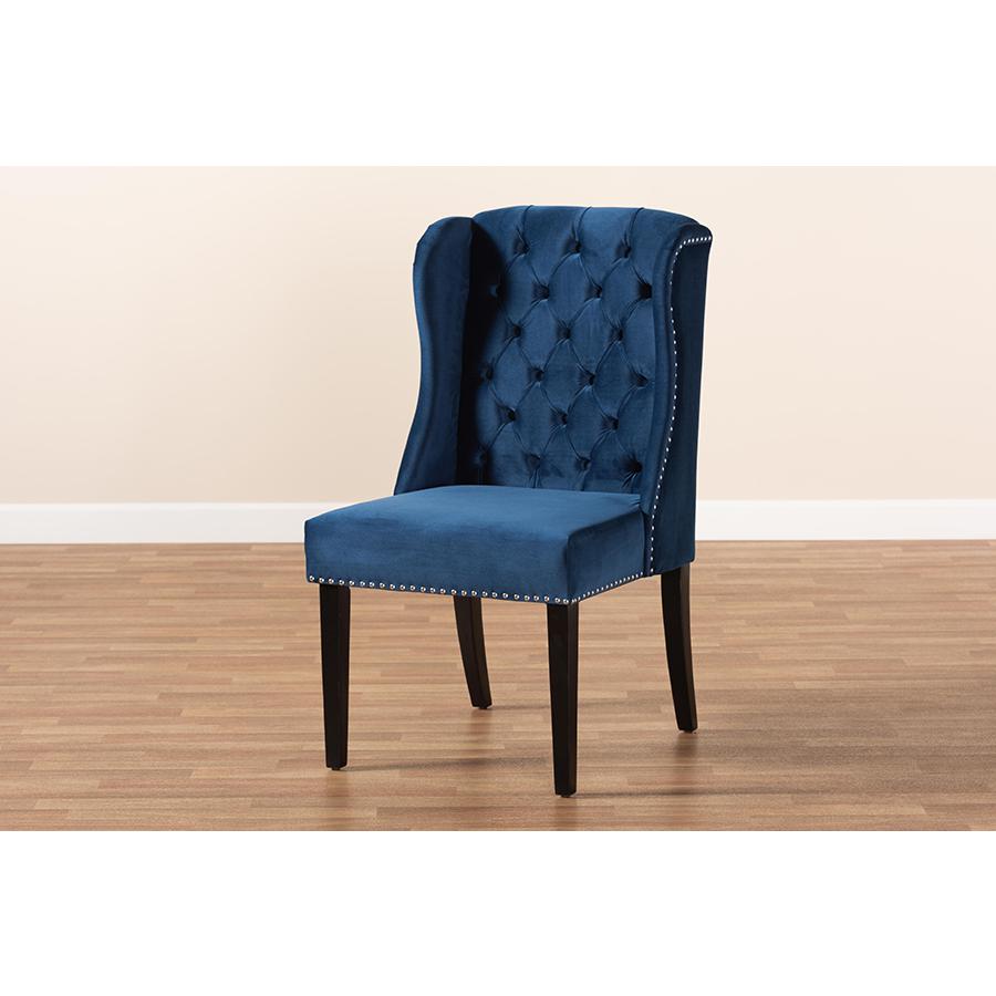 Dark Brown Finished Wood Wingback Dining Chair. Picture 9